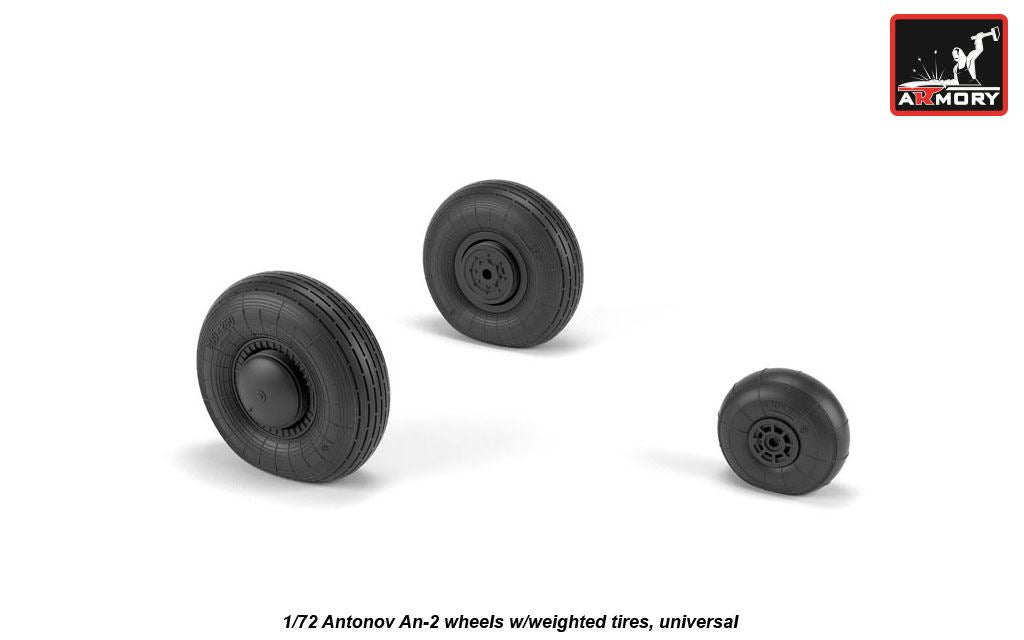 Armory AW72057 1:72 Antonov An-2/An-3 Colt wheels with weighted tires/tyres