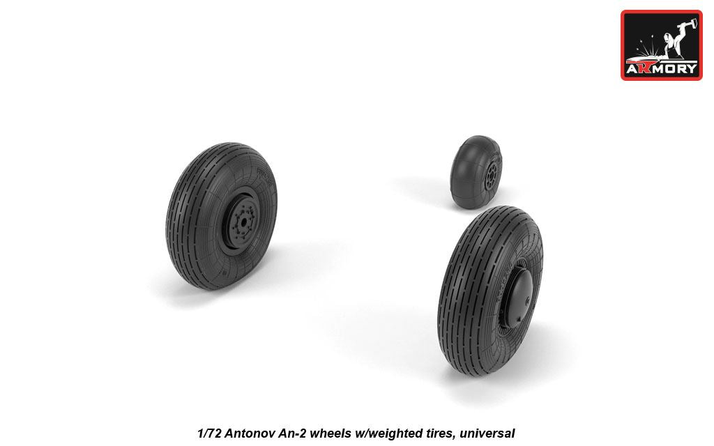 Armory AW72057 1:72 Antonov An-2/An-3 Colt wheels with weighted tires/tyres