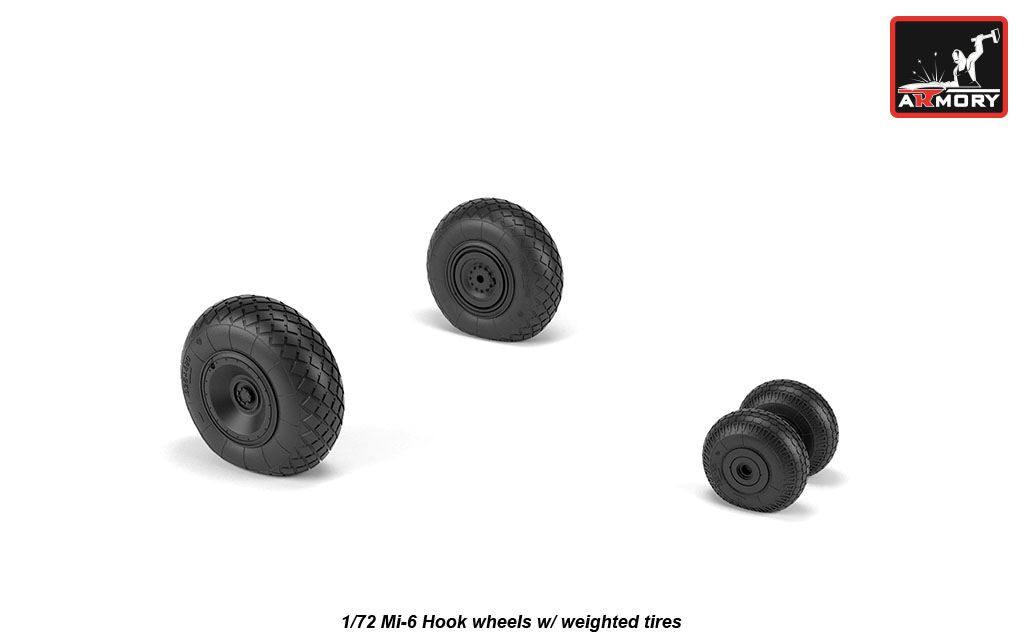 Armory AW72058 1:72 Mil Mi-6 Hook wheels with weighted tires/tyres