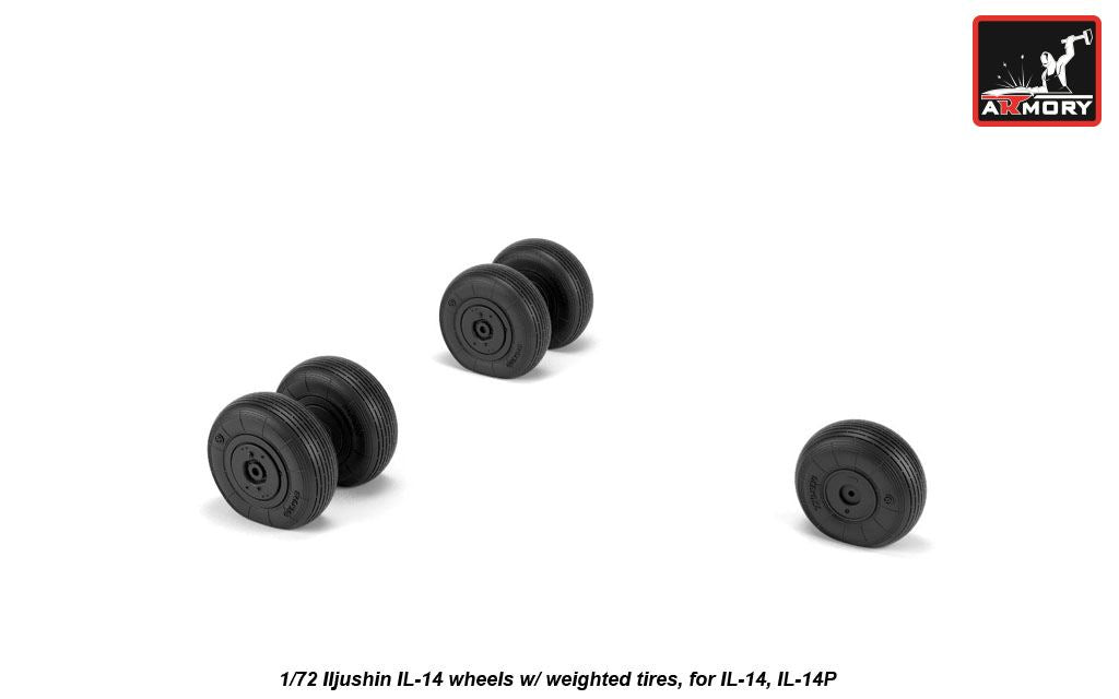 Armory AW72059 1:72 Iljushin IL-14 wheels with weighted tires/tyres