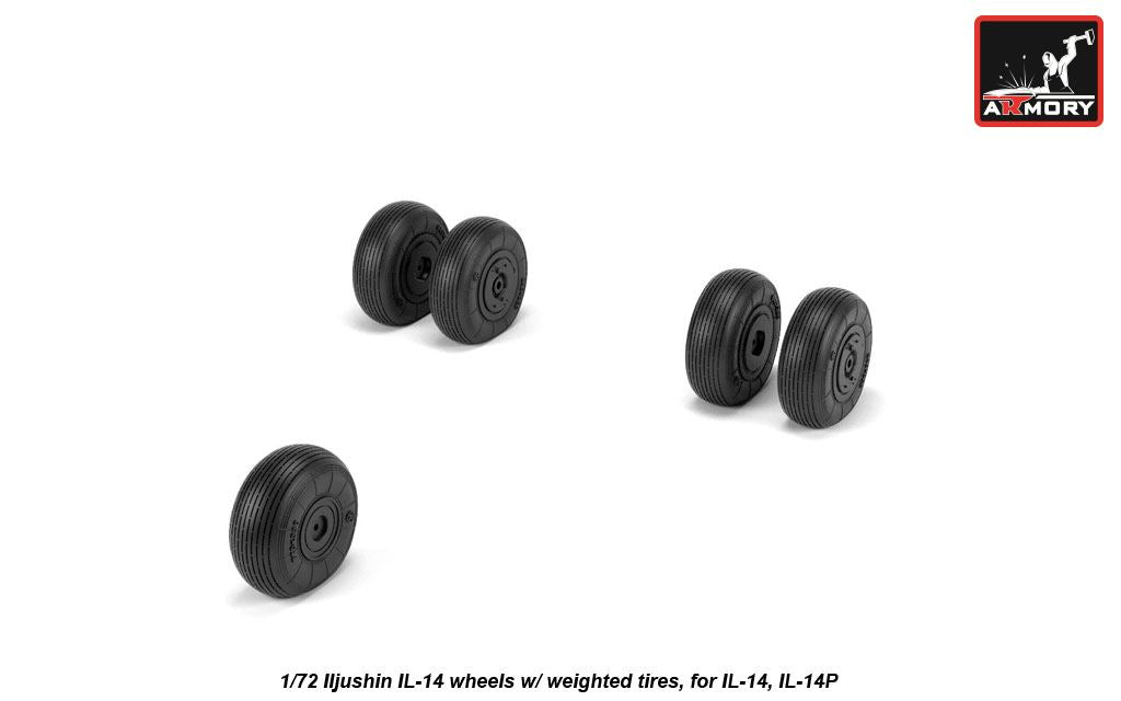 Armory AW72059 1:72 Iljushin IL-14 wheels with weighted tires/tyres