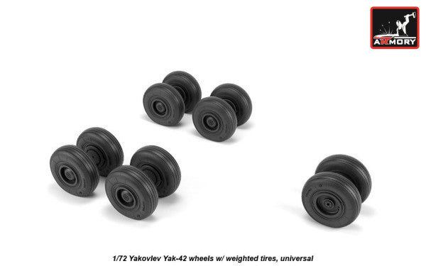 Armory AW72061 1:72 Yakovlev Yak-42D wheels with weighted tires/tyres