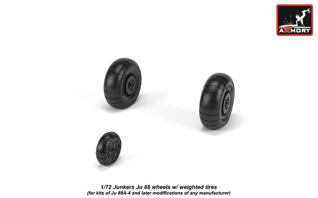 Armory AW72202 1:72 Junkers Ju-88 late wheels with weighted tires/tyres