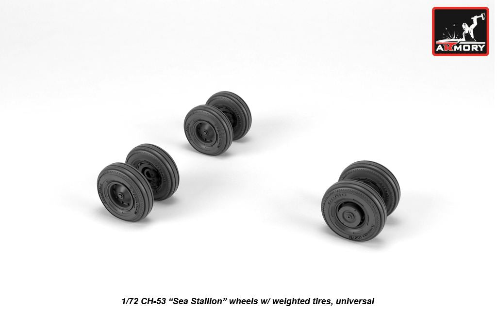 Armory AW72318 1:72 Sikorsky CH-53D Sea Stallion wheels with weighted tyres