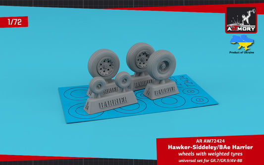 Armory AR AW72424 1:72 BAe Harrier GR.7/GR.9 AV-8B Harrier wheels with weighted tyres