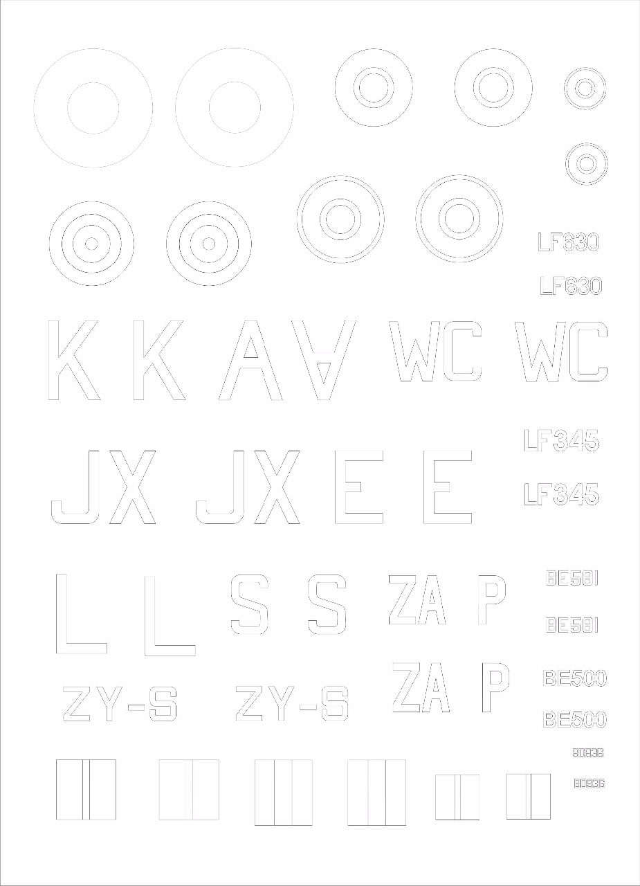 Artillery M32001 1:32 Hawker Hurricane Mk.IIc codel letters and national insignia paint masks