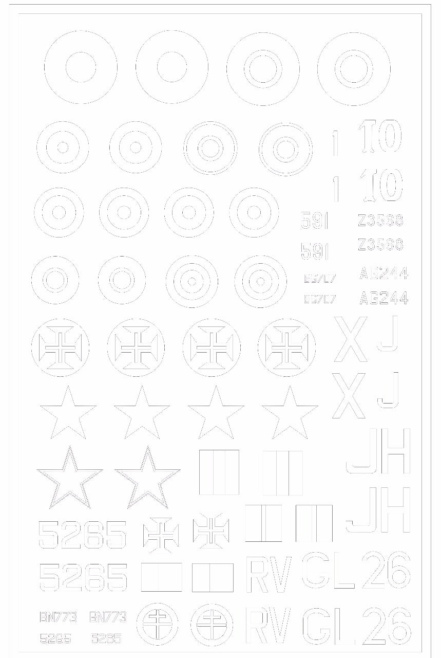 Artillery M32004 1:32 Hawker Hurricane Mk.IIb code letters and national insignia paint masks
