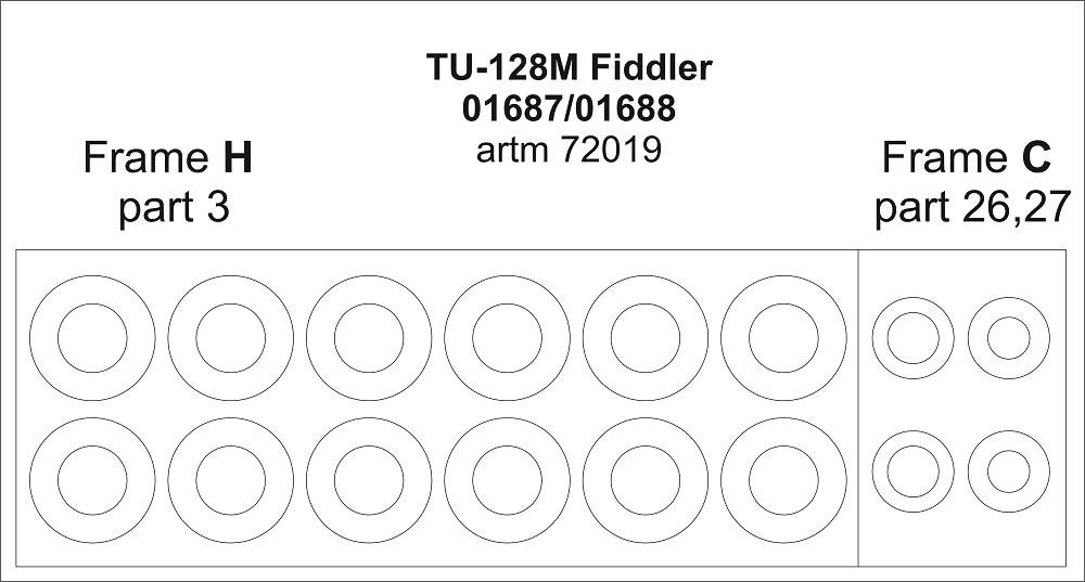 Artillery M72019 1:72 Tupolev TU-128M Fiddler wheel masks