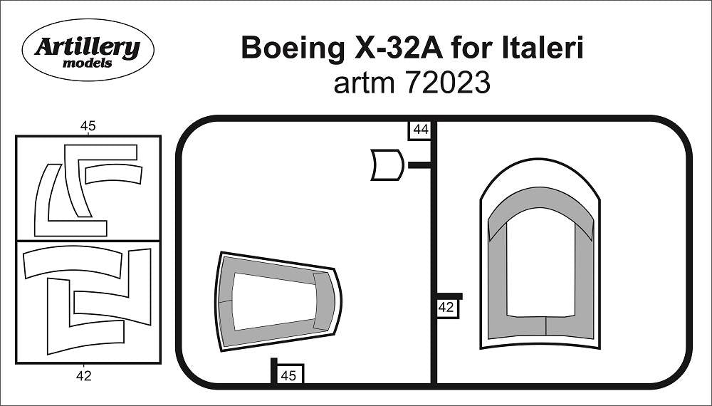 Artillery M72023 1:72 Boeing X-32A canopy frame paint mask