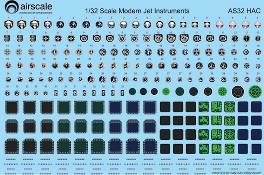 Airscale AS32HAC 1:32 MODERN JETS Cockpit Instrument Decals