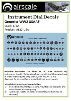 Airscale AS32USA 1:32 USAAF Instruments (x58)