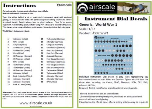 Airscale AS32WWI 1:32 WWI Allied & German Instruments (x99)