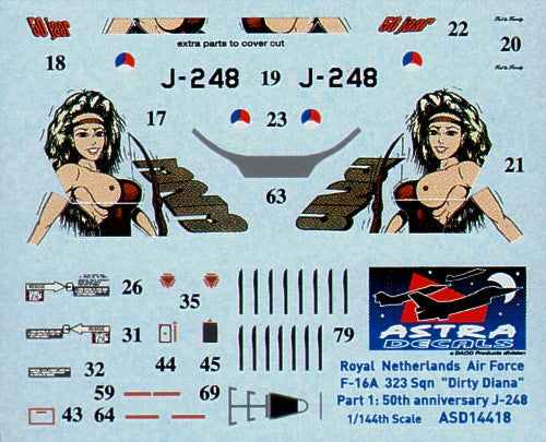 Astra Decals ASD-14418 1:144 General-Dynamics F-16A Block 15 Fighting Falcon Royal Netherlands Air Force