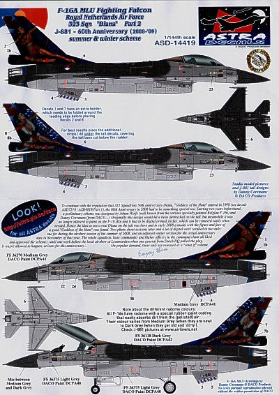 Astra Decals ASD-14419 1:144 General-Dynamics F-16A MLU Fighting Falcon Royal Netherlands Air Force