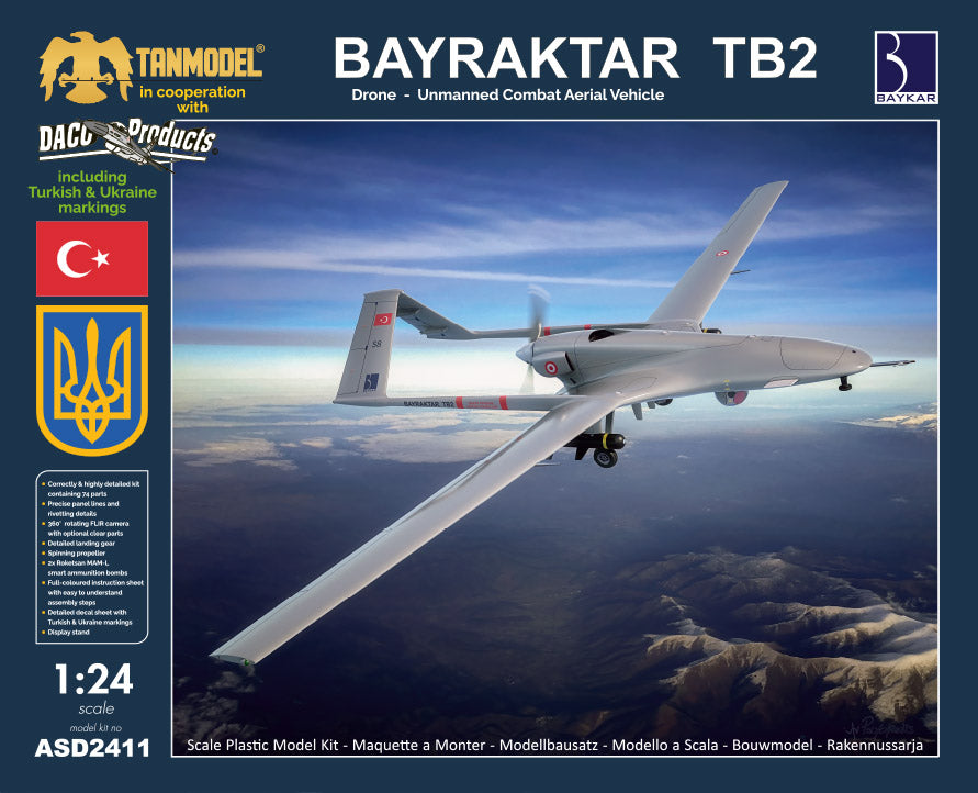 Daco Products ASD-2411 1:24 Bayraktar TB2 UCAV-Drone
