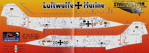 Astra Decals ASD-4817 1:48 Lockheed F-104/TF-104G Starfighter German Air Force Stencilling