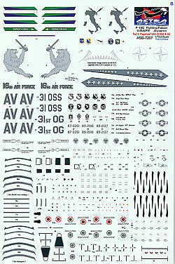Astra Decals ASD-7212 1:72 Lockheed-Martin F-16C Aviano