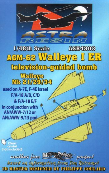 Daco Products ASR4803 1:48 AGM-62 Walleye I ER Television-Guided Bomb Walleye Mk.21/Mk.29/Mk.34