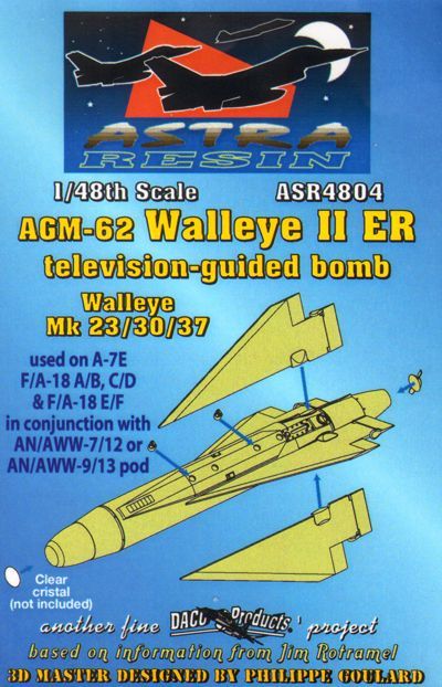Daco Products ASR4804 1:48 AGM-62 Walleye II ER Television-Guided Bomb Walleye Mk.23/Mk.30/Mk.37