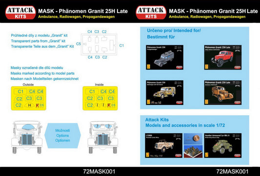 Attack Kits 72MASK001 1:72 Phanomen Granit 25H Paint Mask