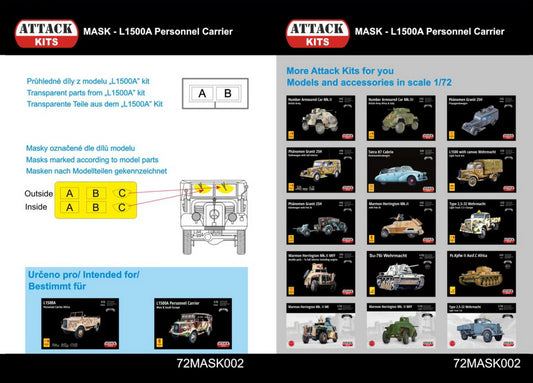 Attack Kits 72MASK002 1:72 M.B. L1500A Paint Mask