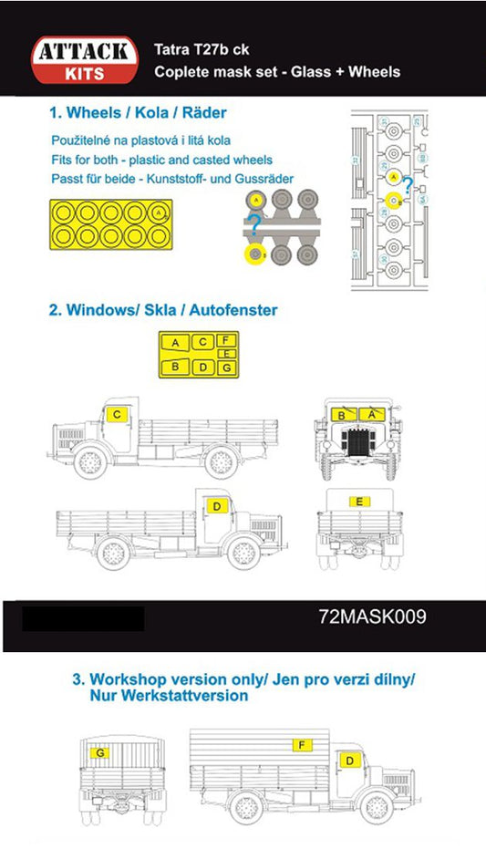 Attack Kits 72MASK009 1:72 Tatra T27b (MASK)