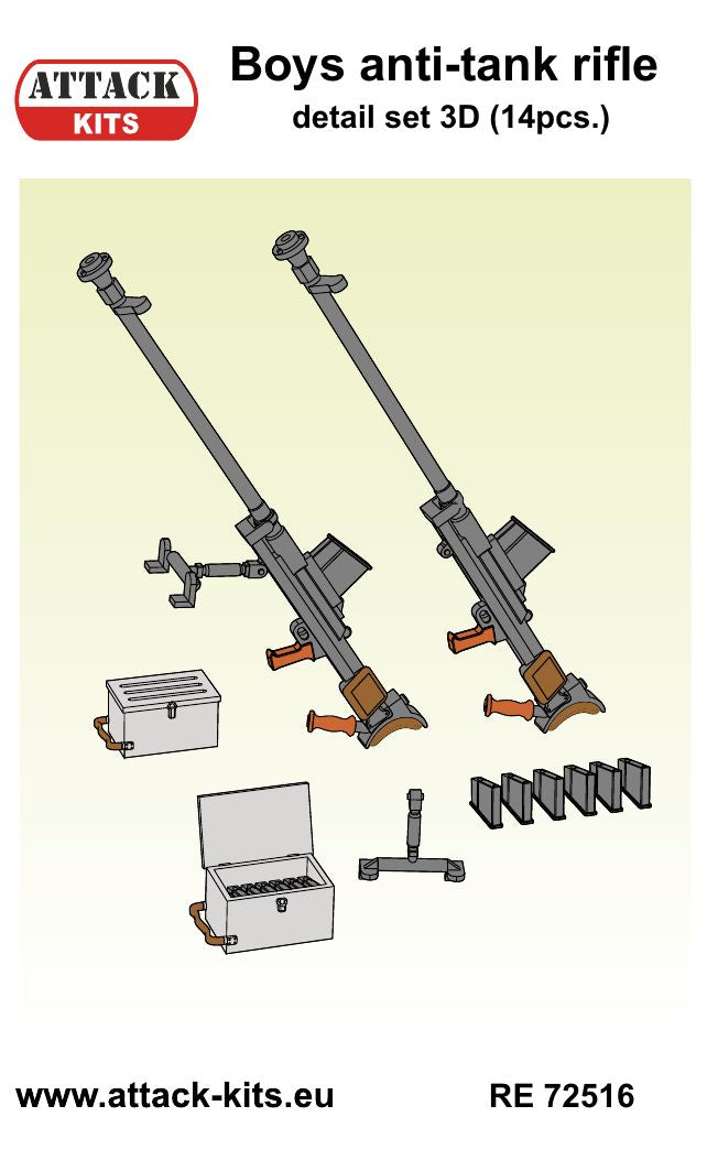 Attack Kits AT-RE72516 1:72 Boys anti-tank rifle detail set 3D (14 pcs) 3D printed parts