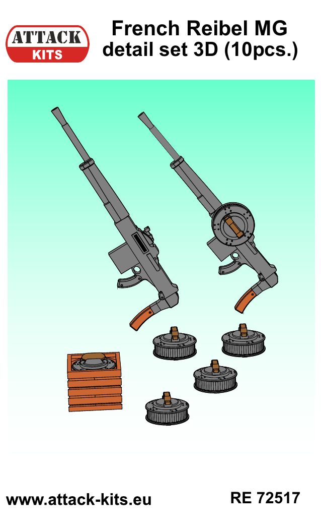Attack Kits AT-RE72517 1:72 French Reibel MG detail set 3D (10 pcs) 3D printed parts