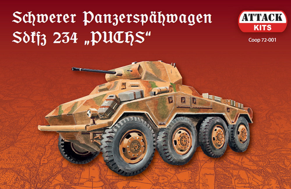 Attack Kits 72001 1:72 Sd.Kfz.234 'Puchs' with Metal Barrel (ex Roden kits)