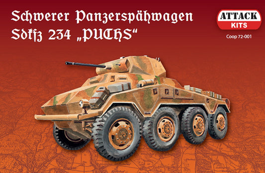 Attack Kits 72001 1:72 Sd.Kfz.234 'Puchs' with Metal Barrel (ex Roden kits)