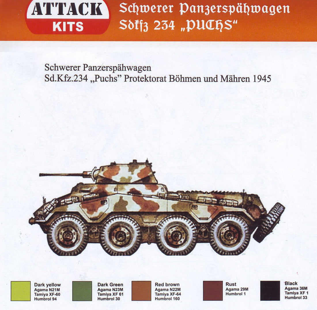 Attack Kits 72001 1:72 Sd.Kfz.234 'Puchs' with Metal Barrel (ex Roden kits)