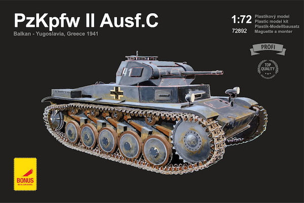 Attack Kits 72892 1:72 Pz.Kpfw.II Ausf.C Early campaigns (West, Balkan) with Metal Gun Barrel