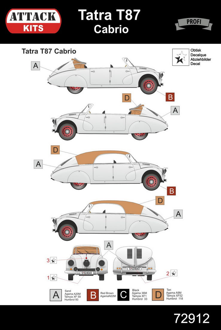 Attack Kits 72912 1:72 Tatra 87 Cabriolet Kommandeurwagen