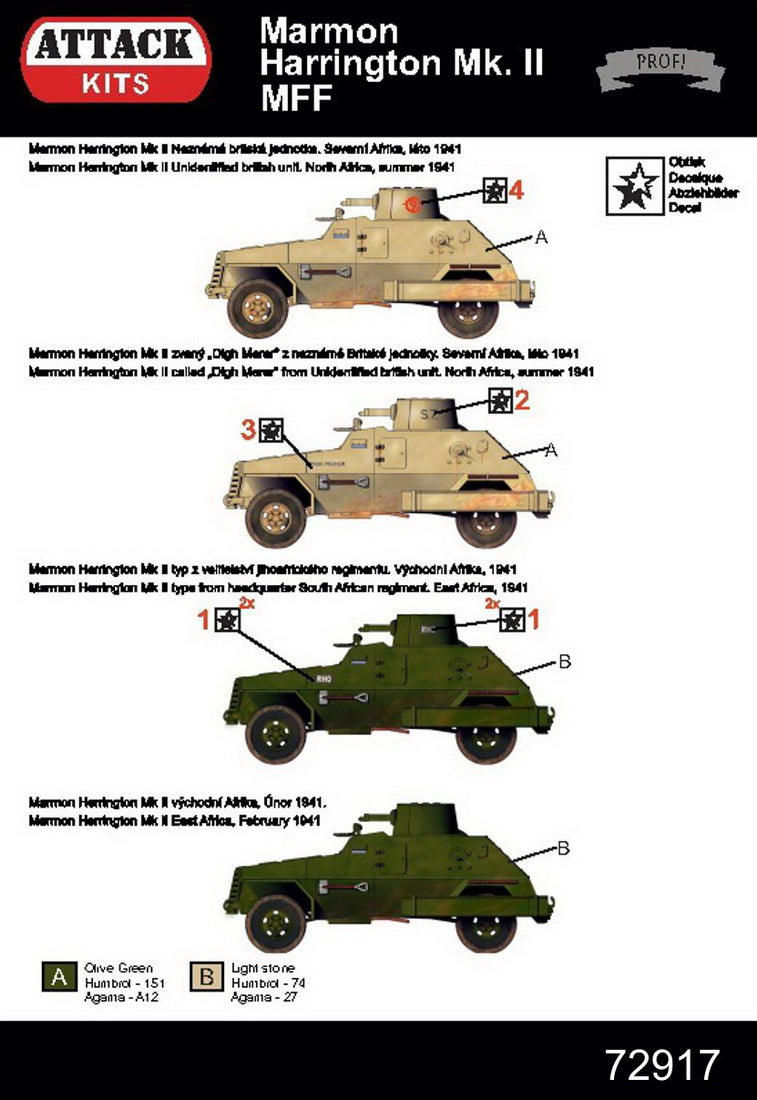 Attack Kits 72917 1:72 Marmon-Herrington Mk.II MFF with Full Interior (Double Pack)