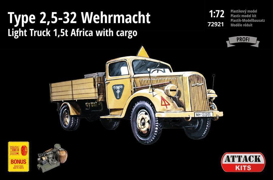 Attack Kits 72921 1:72 Opel Blitz (Type 2,5-32) Wehrmacht 1,5t Light Truck 'Africa'