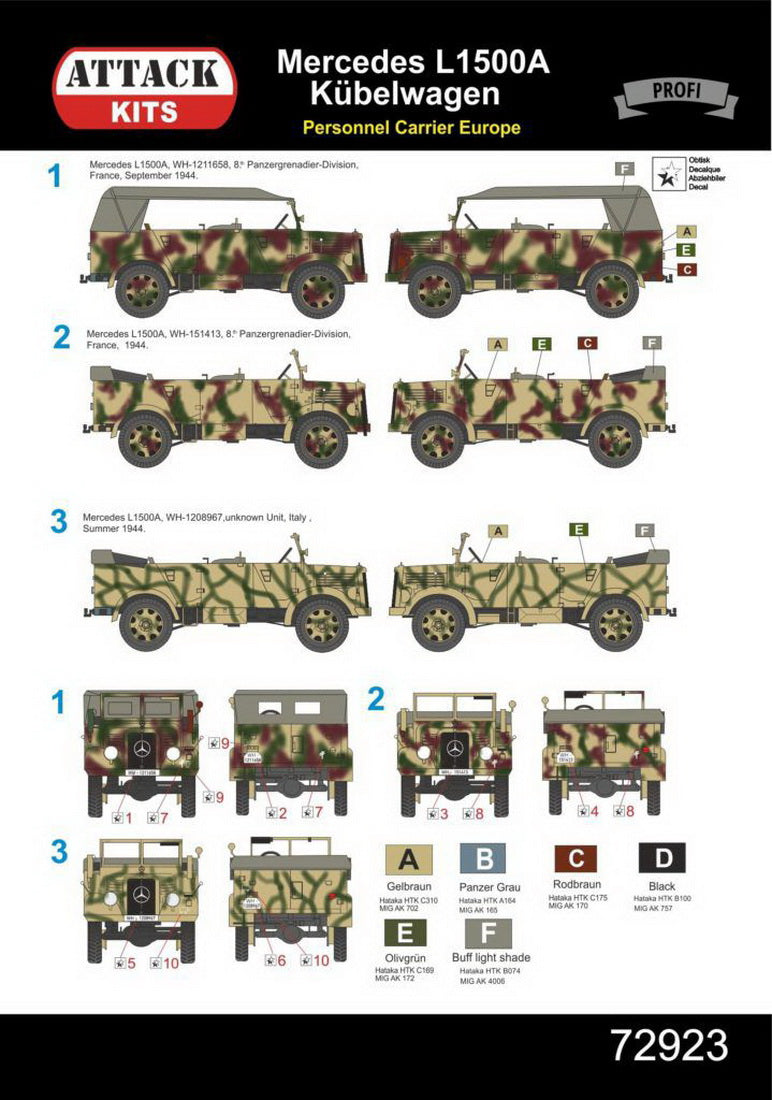 Attack Kits 72923 1:72 M.B. L1500A Personnel Carrier West & South Europe