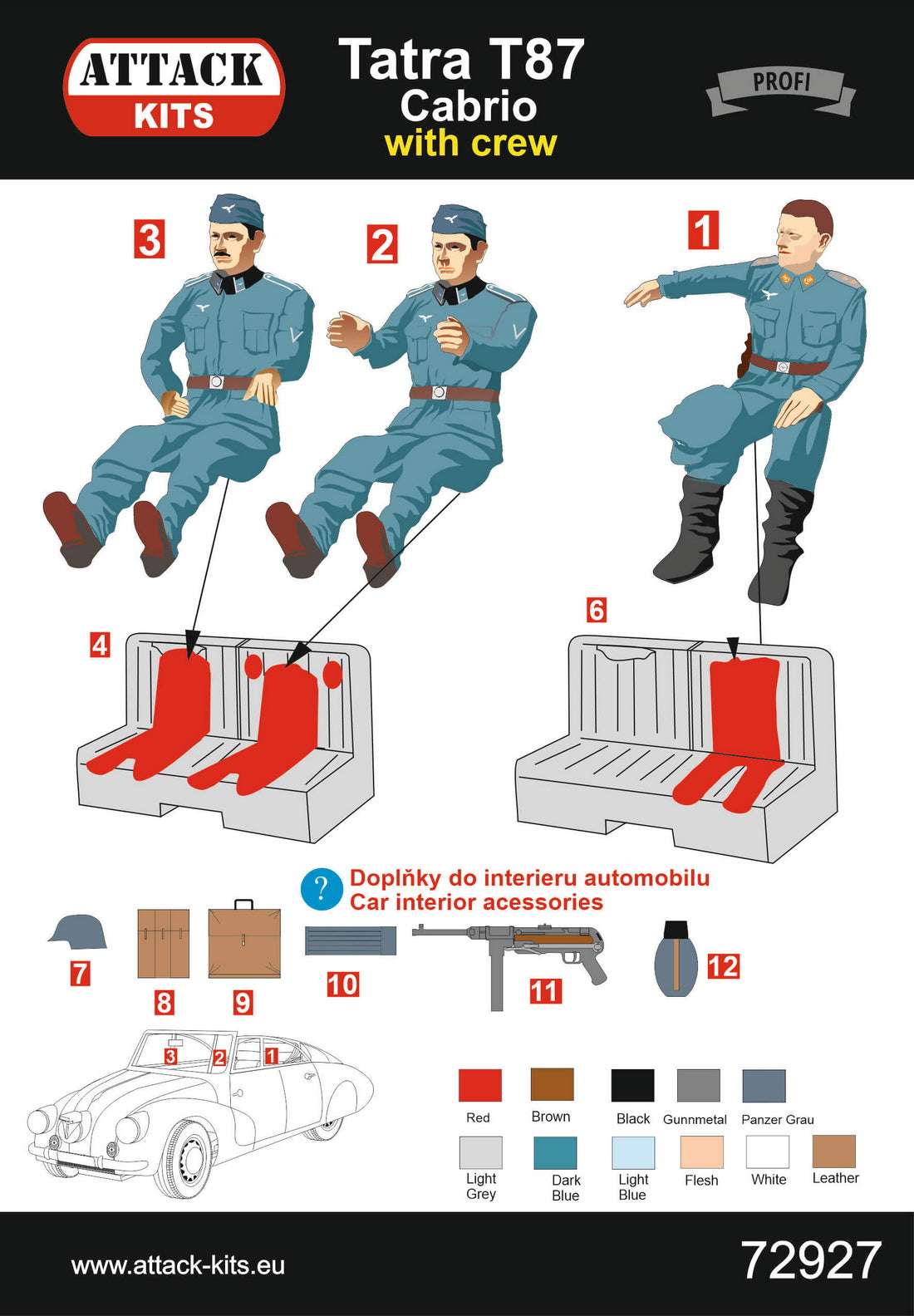 Attack Kits 72927 1:72 Tatra 87 Cabrio with Crew