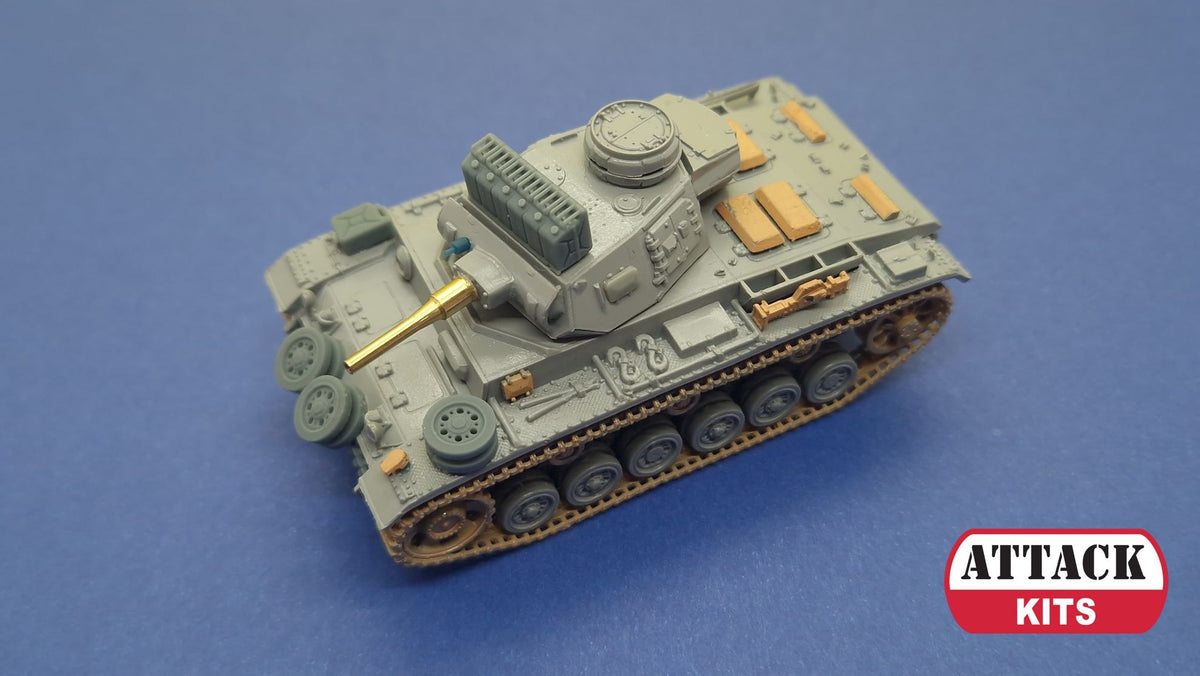 Attack Kits 72975 1:72 Pz.Kpfw.III Ausf.J (L/42) DAK includes 3D printed parts (tracks & details), metal gun barrel