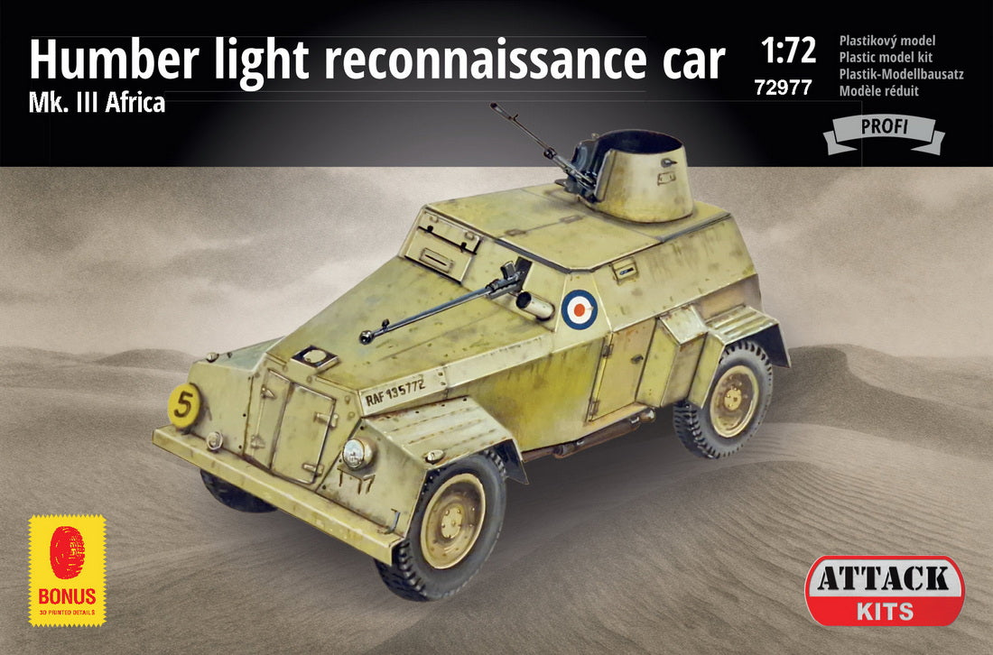 Attack Kits 72977 1:72 Humber LRC Mk.III Africa includes 3D printed parts (wheels & exterior details details)