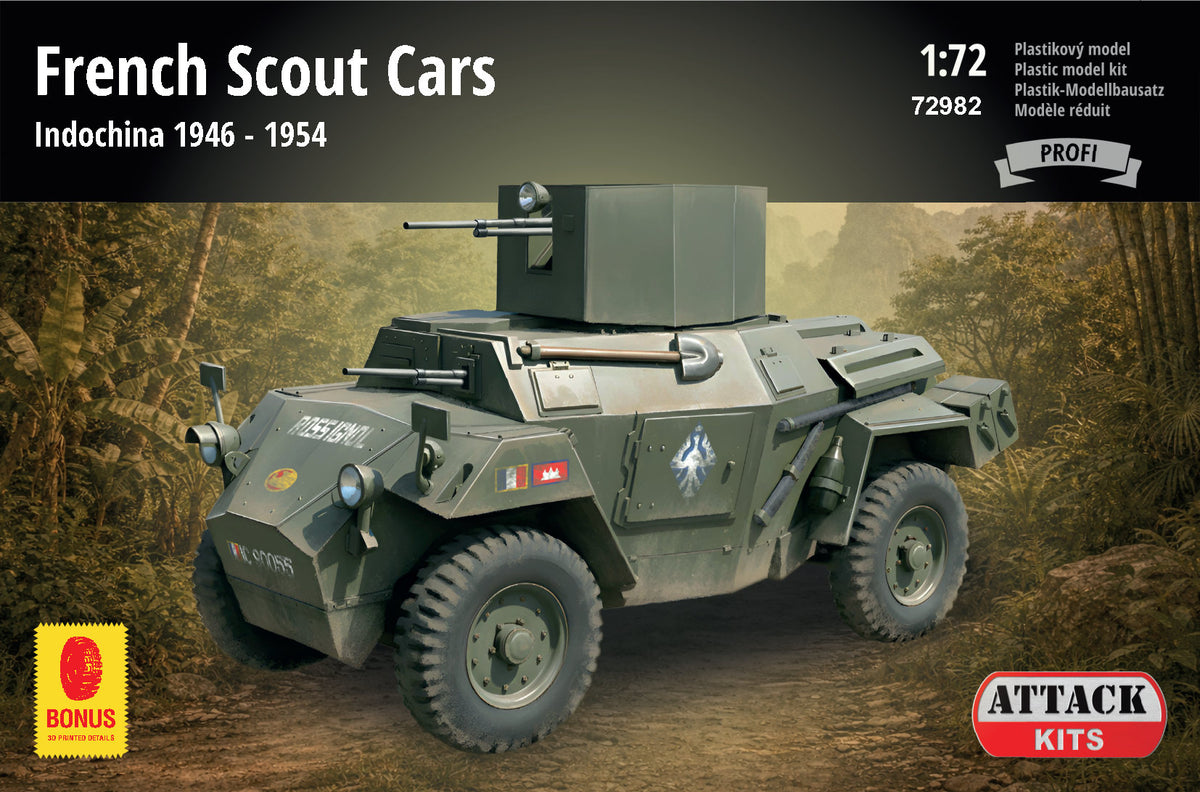Attack Kits 72982 1:72 French Scout Car - Indochina 1946-54 3D print: wheels, turret, French guns
