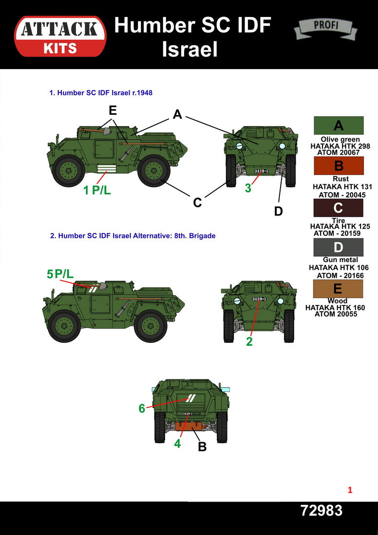 Attack Kits 72983 1:72 Humber Scout Car IDF - 1948 Arab–Israeli War 3D print: wheels