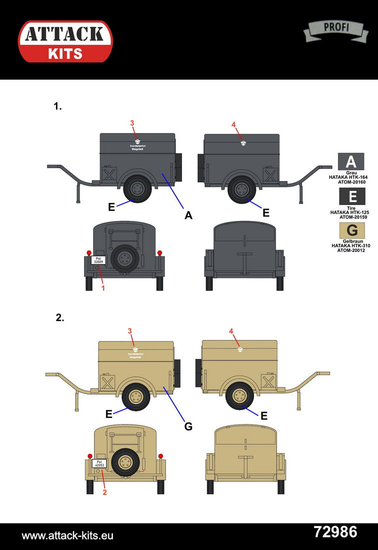 Attack Kits 72993 1:72 M.B. L1500S LLG WWII German Fire Truck with trailer. Profi Line, incl. 3D printed parts (wheels & details)