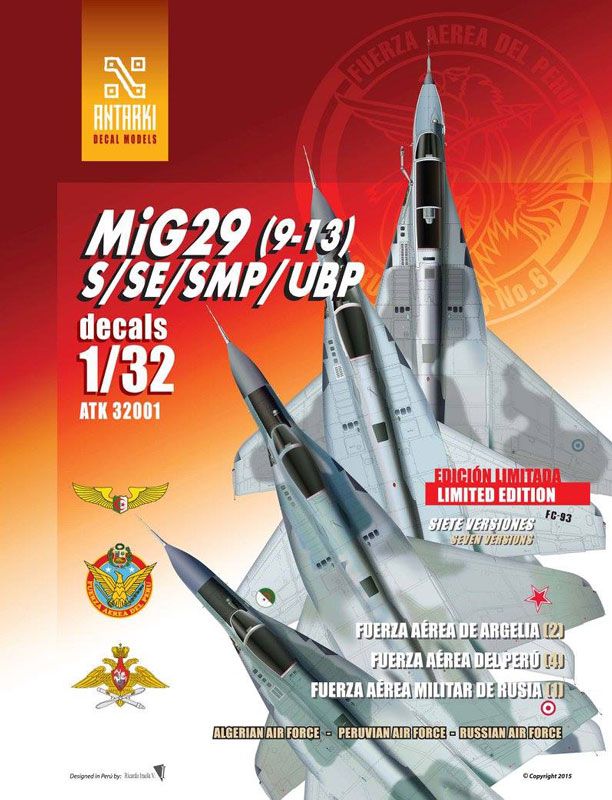 Antarki Models D32001 1:32 Mikoyan MiG-29 (9-13) S/SE/SMP/UBP