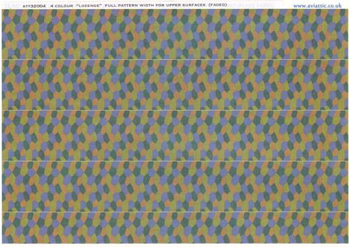 Aviattic ATT32004 1:32 4 colour 'lozenge' full pattern width for upper surfaces (faded)