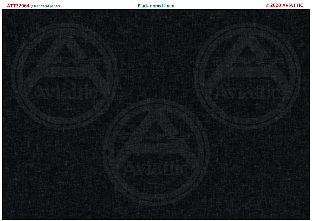 Aviattic ATT32064 1:32 Black doped linen (printed on clear decal paper)