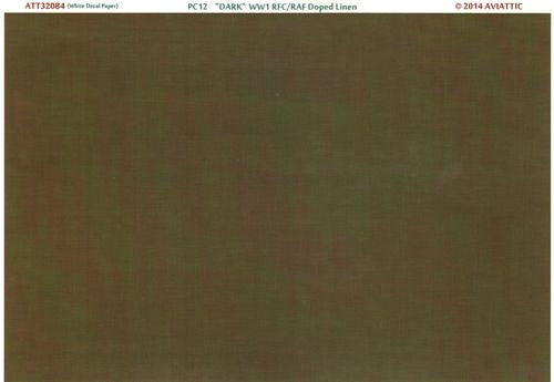 Aviattic ATT32084 1:32 PC12 dark WWI RFC/RAF doped linen (printed on white decal paper)