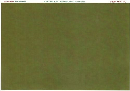 Aviattic ATT32090 1:32 PC10 medium WWI RFC/RAF doped linen (printed on clear decal paper)