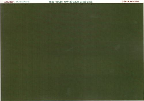 Aviattic ATT32091 1:32 PC10 dark WWI RFC/RAF doped linen (printed on clear decal paper)