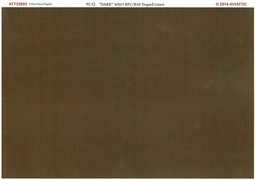 Aviattic ATT32093 1:32 PC12 dark WWI RFC/RAF doped linen (printed on clear decal paper)