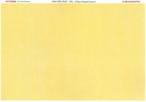 Aviattic ATT32094 1:32 WWI RFC/RAF cdl (clear doped linen) (printed on clear decal paper)